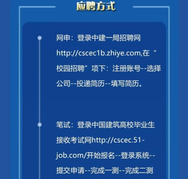 【招聘信息】中国建筑一局招聘