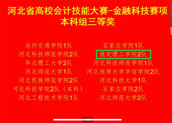 经济学院荣获2022年河北省高校会计技能大赛——金融科技赛项二等奖、三等奖